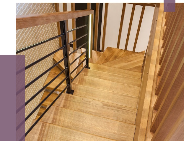 Лестницы из ясеня в Отрадном под ключ от 10653 руб. 