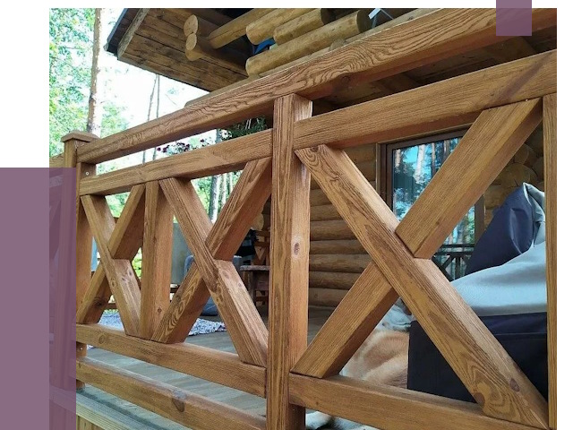 Деревянные перила под ключ в Отрадном от 8153 руб. 