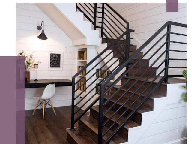 Перила для лестницы в доме в Отрадном от 7881 руб. — ПРОЛЁТ-Трд
