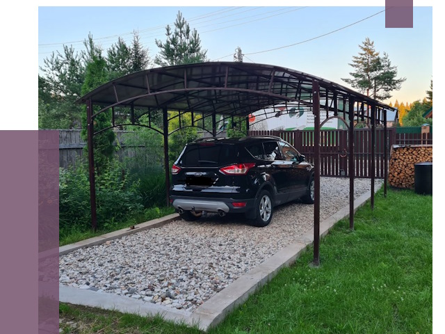 Навесы для автомобиля в Отрадном от 13968 руб.  | ПРОЛЁТ-Трд