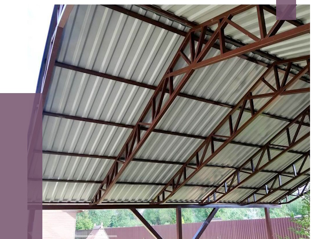 Навесы из профнастила в Отрадном от 7826 руб. | ПРОЛЁТ-Трд