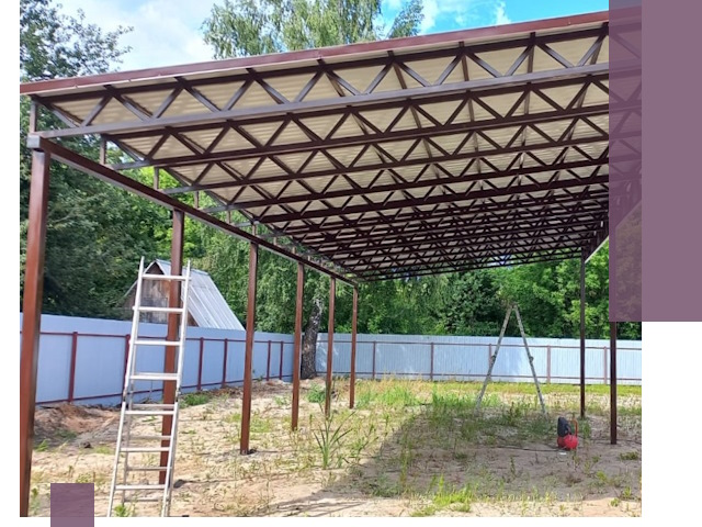 Односкатные навесы под ключ в Отрадном — изготовление и монтаж