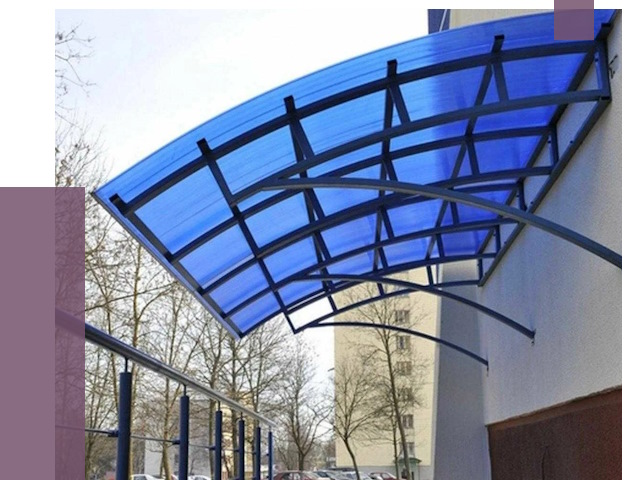 Козырьки из поликарбоната в Отрадном от 4565 руб. под ключ | ПРОЛЁТ-Трд