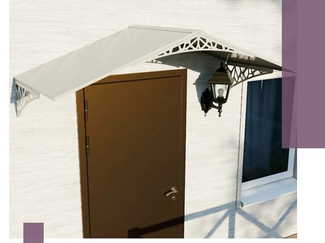 Металлические козырьки на входы и террасы в Отрадном