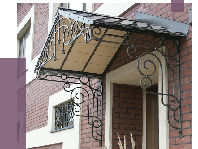 Двускатные козырьки в Отрадном под ключ от 13588 руб.