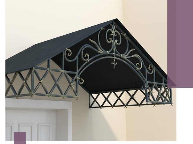 Двускатные металлические козырьки под ключ в Отрадном