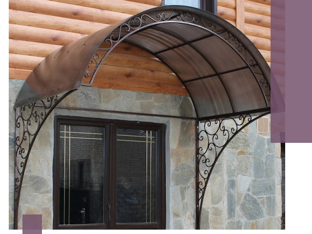 Арочные козырьки под ключ в Отрадном: изготовление и монтаж